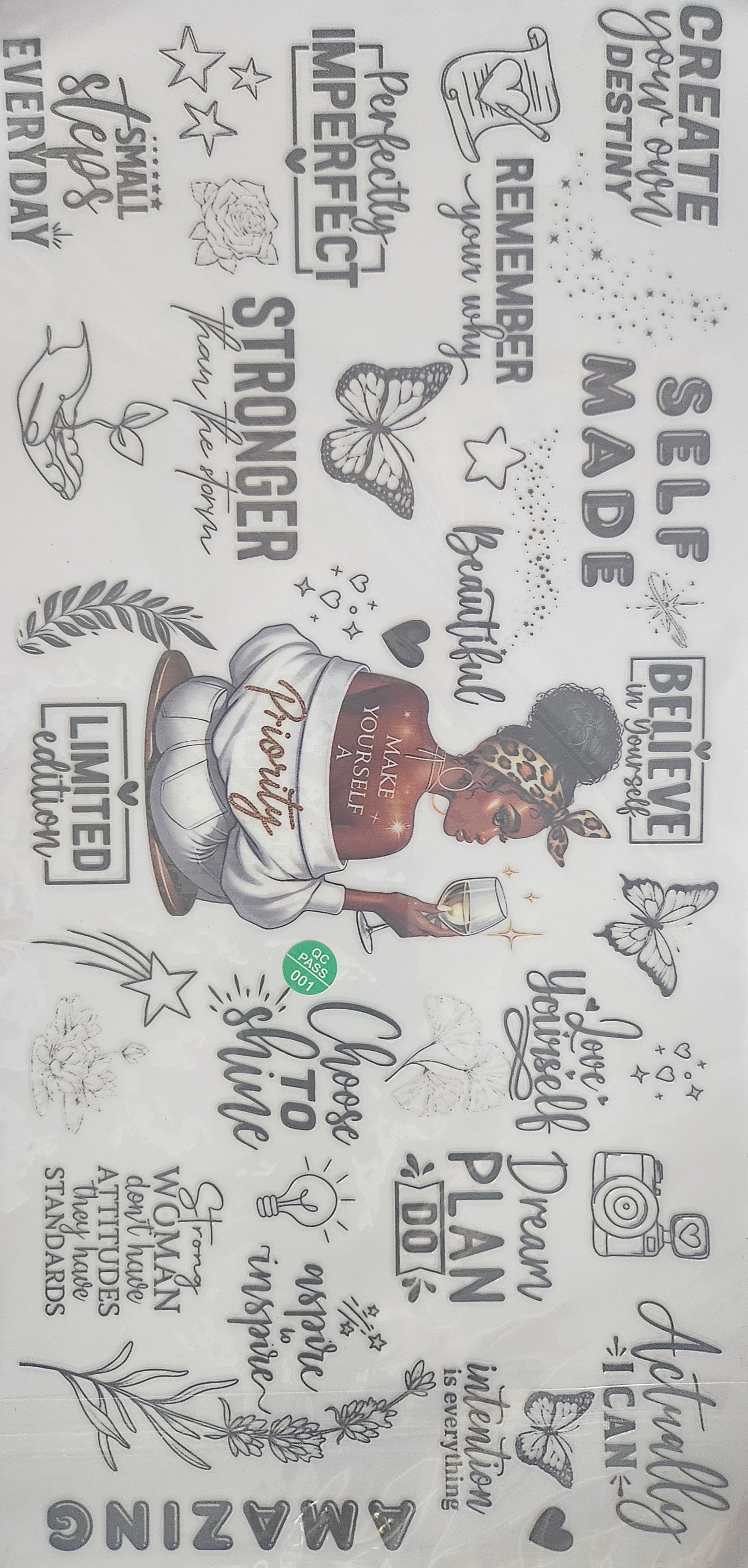 Black Woman believe UV DTF WRAP