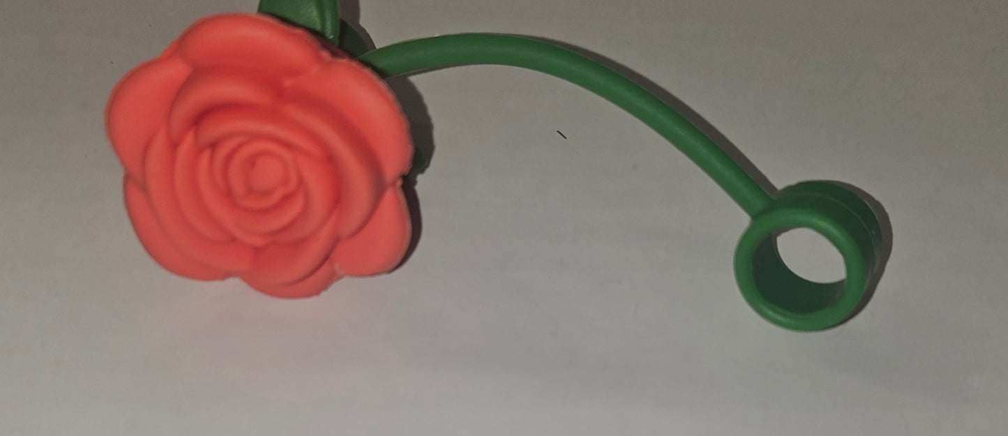 Rose topper for straw