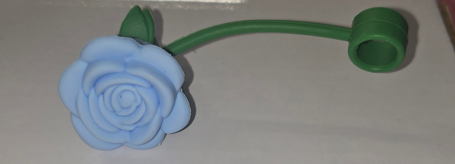 Rose topper for straw