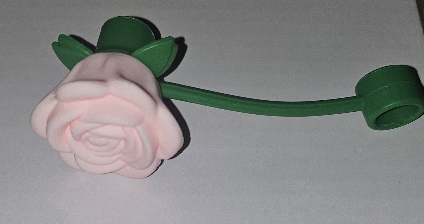 Rose topper for straw