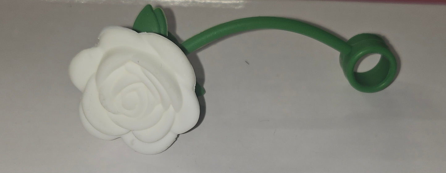Rose topper for straw