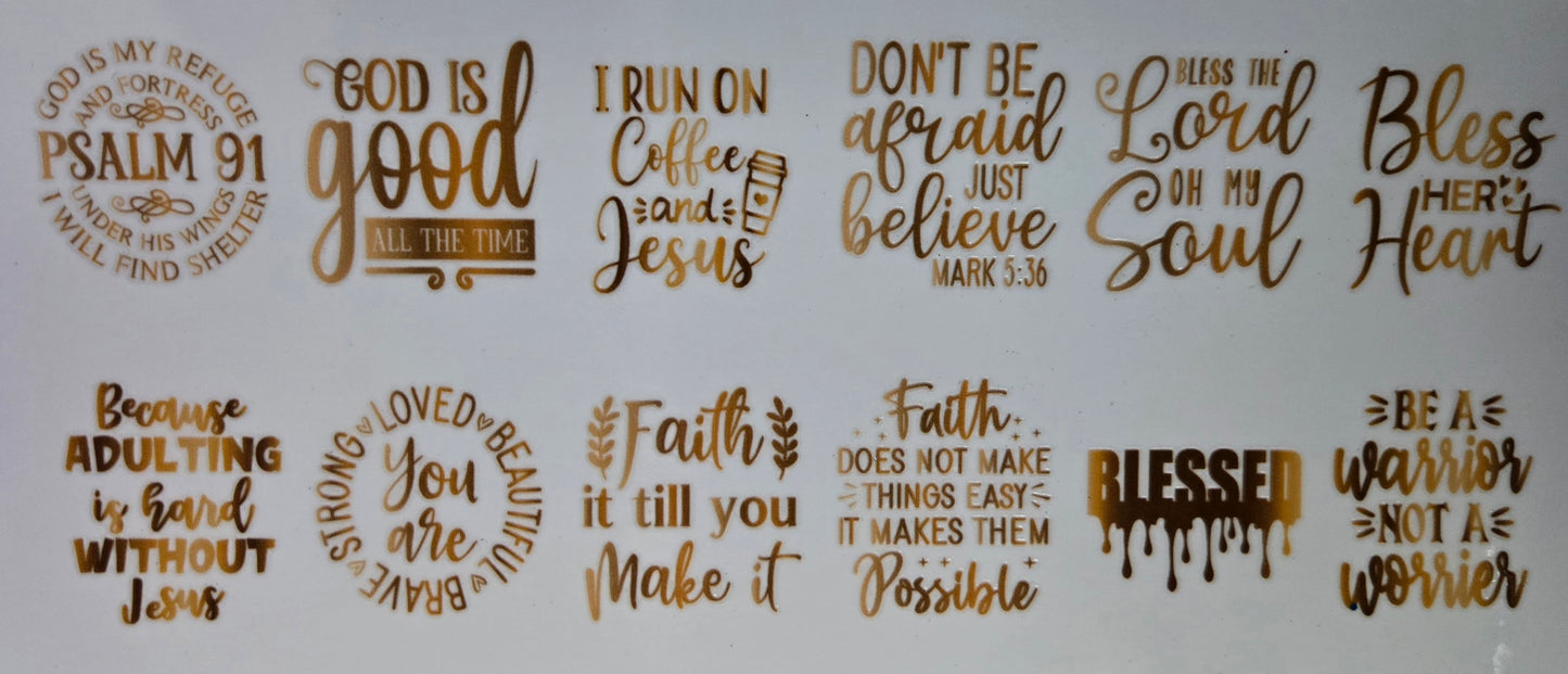 Inspirational Words UV DTF Wraps