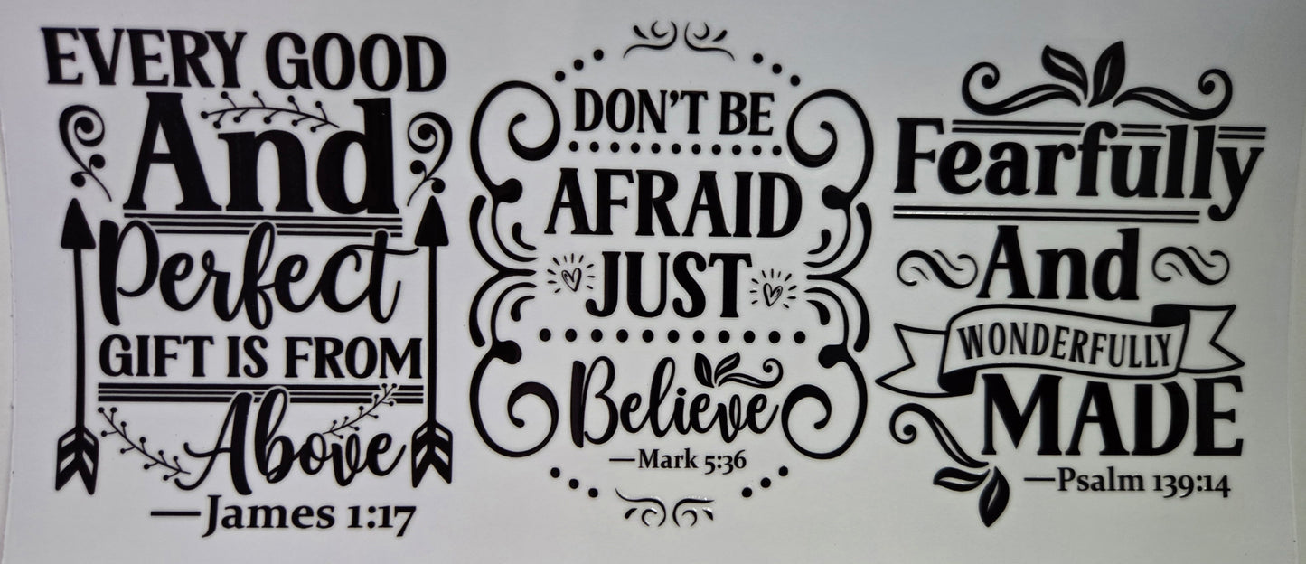 Inspirational Words UV DTF Wraps
