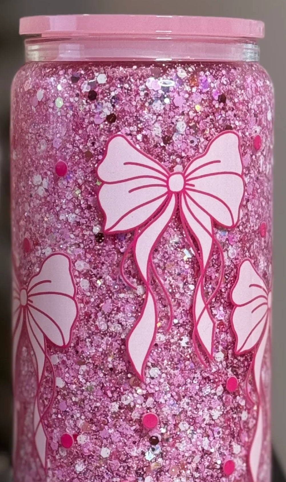 16 oz Glass Snow Globe Tumbler
