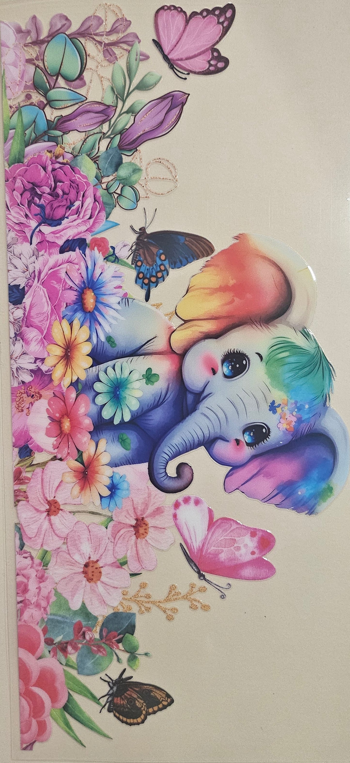 Elephant-Themed UV DTF Transfer Stickers