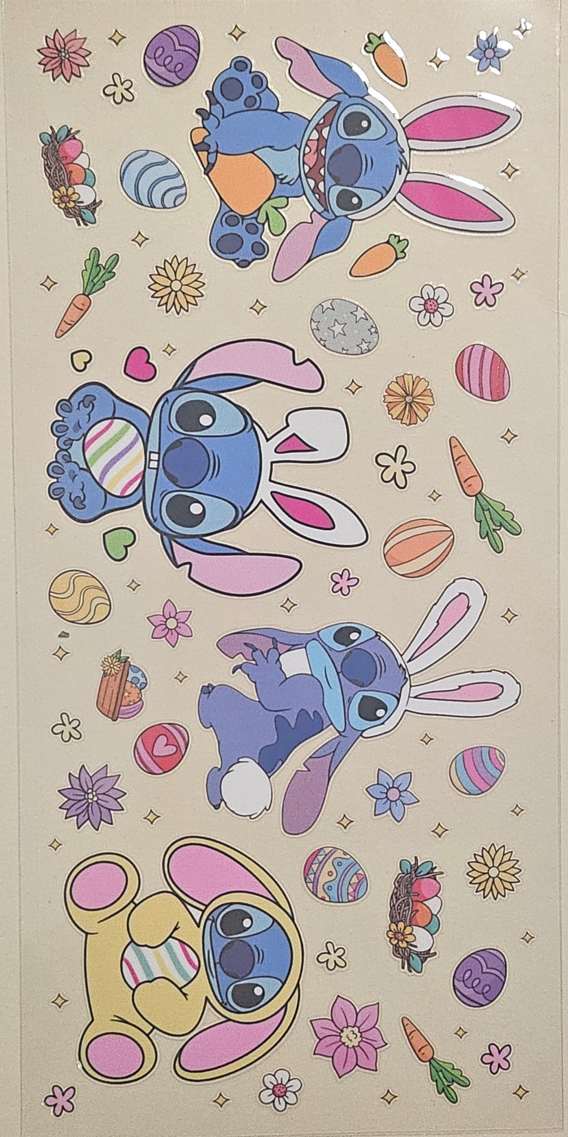 16 oz Glass UV DTF Lilo & Stitch Easter