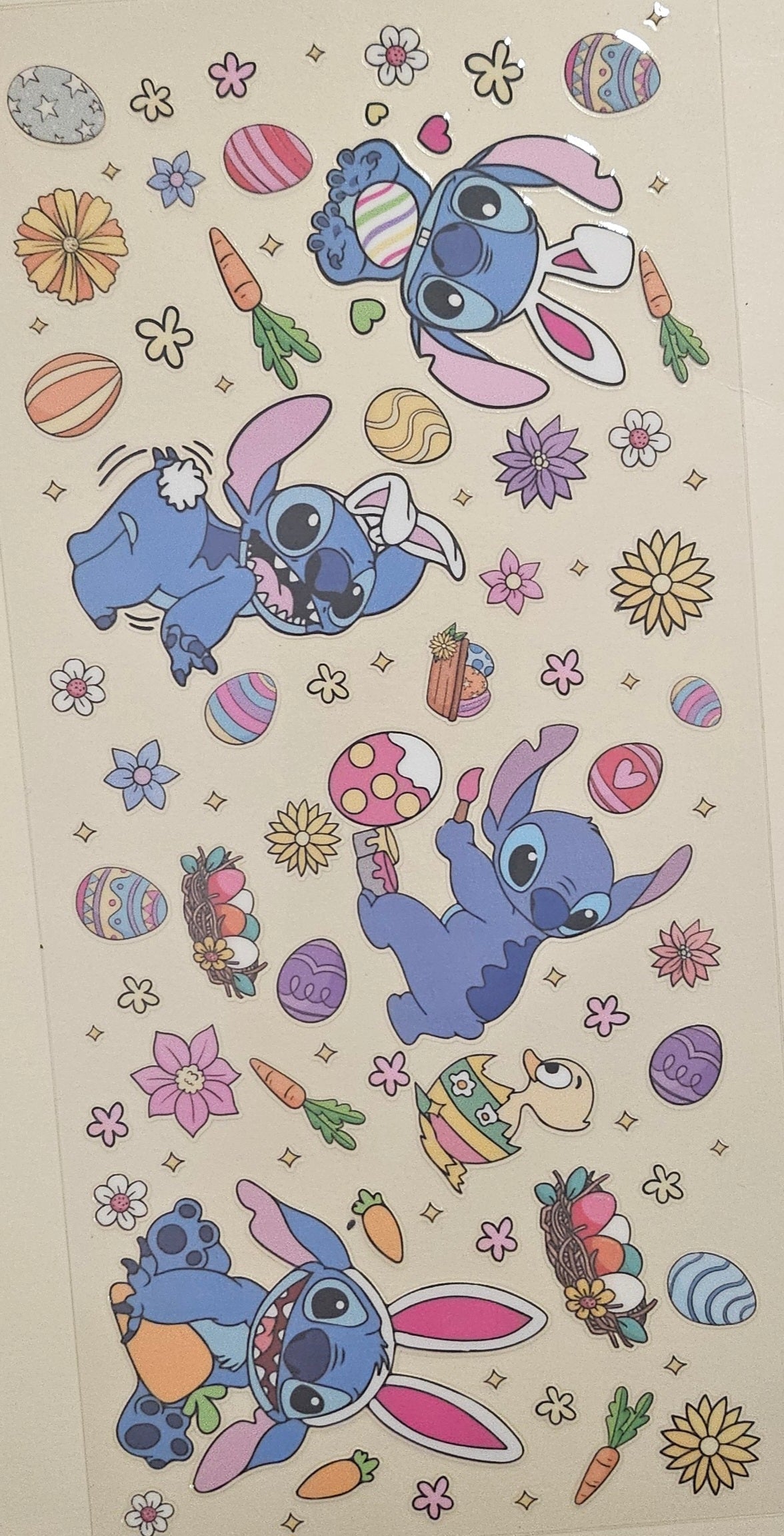 16 oz Glass UV DTF Lilo & Stitch Easter