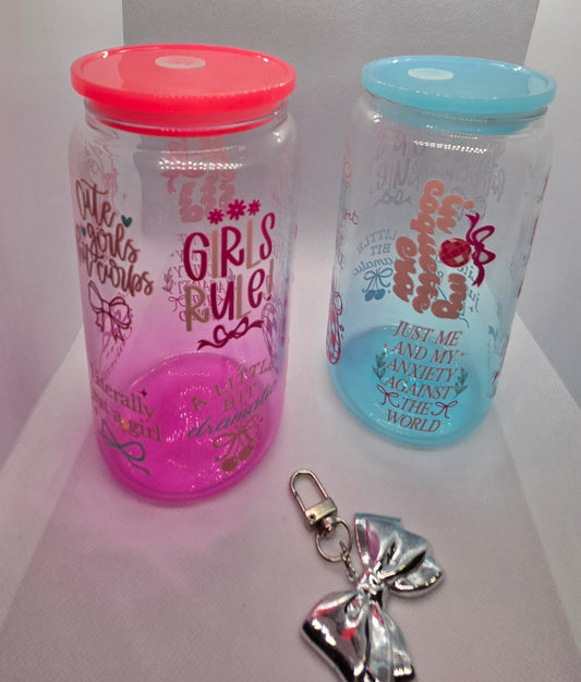 2 16oz glasses with Keychain Clearance Sale