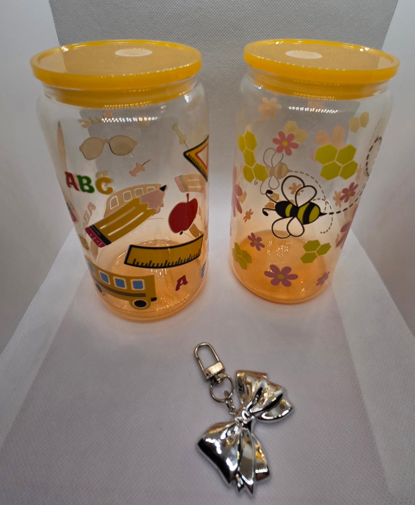 2 16oz glasses with Keychain Clearance Sale