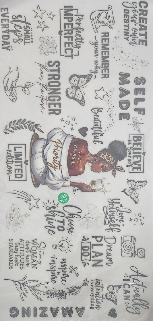 Black Woman believe UV DTF WRAP