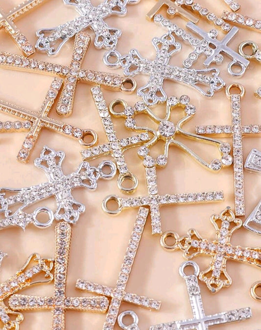 Cross Bracelet Charms Gold and Silver