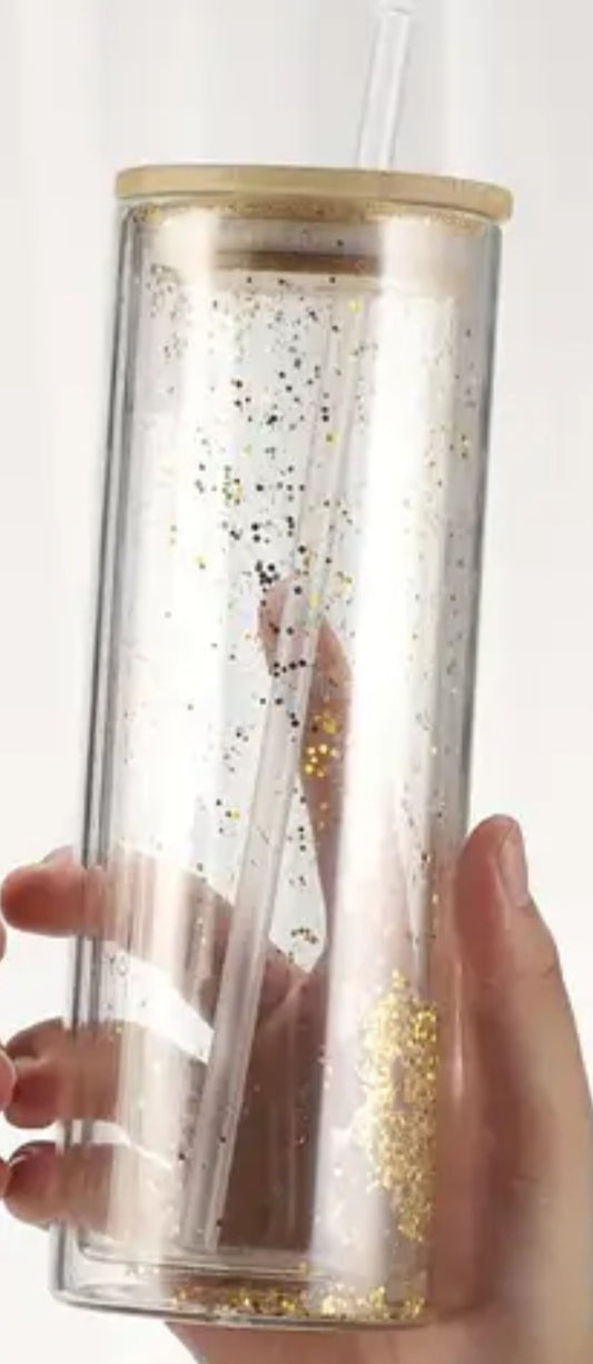 Live sale 25 oz glass cups with lid and straw