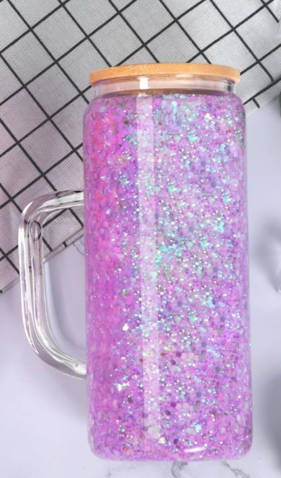 Live sale 20 oz Double Wall Glass Tumbler with handle