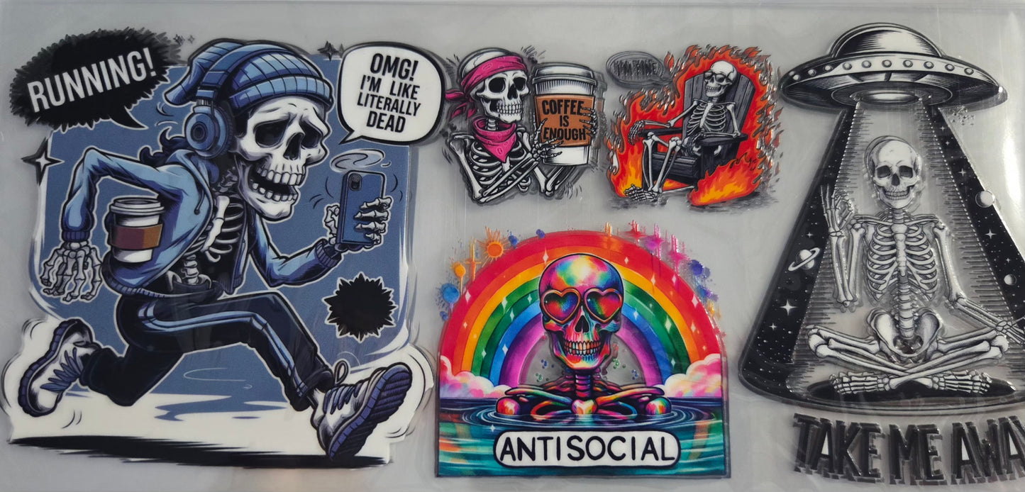 Skeleton Vibes UV DTF Wraps