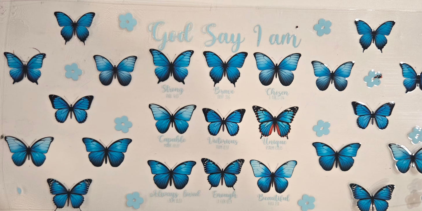 UV DTF Spring Floral Butterfly