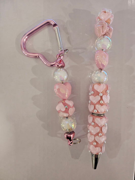 Heart Keychain & Pen Bundle