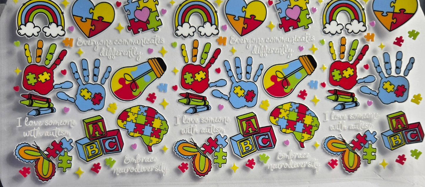 Autism/Cancer & Nurse UV DTF Wraps