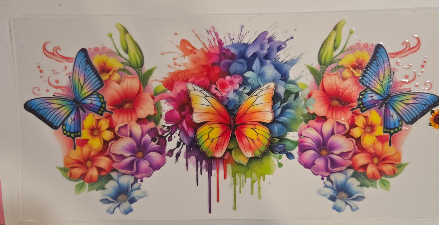 UV DTF Spring Floral Butterfly