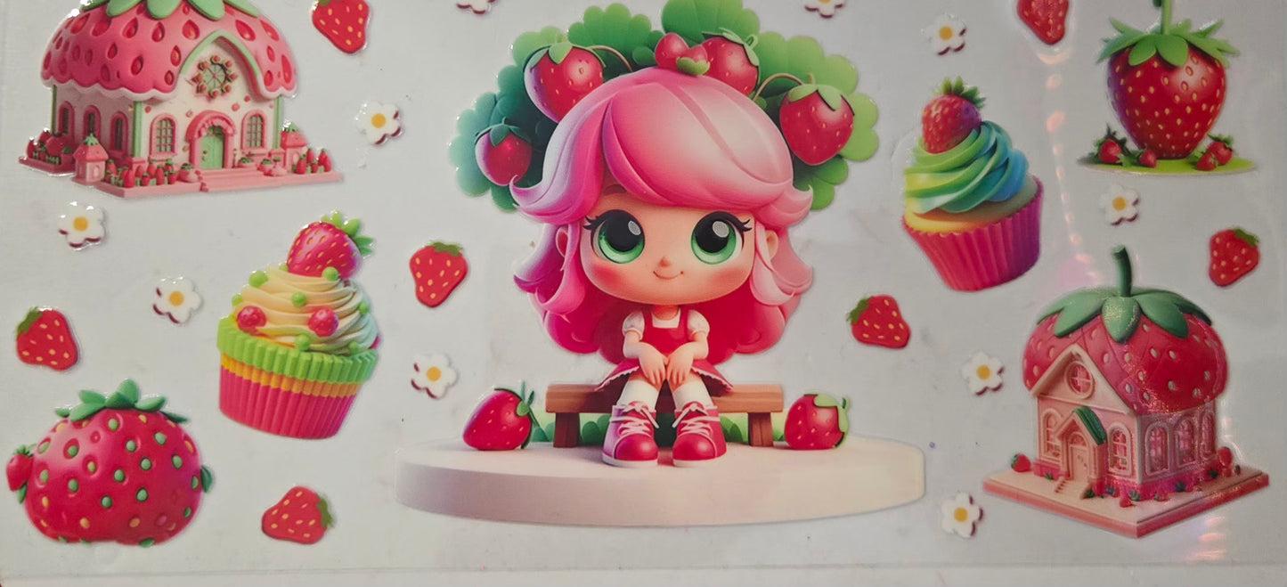Strawberry Shortcake, strawberries, strawberry Ice cream & Rainbow Brite