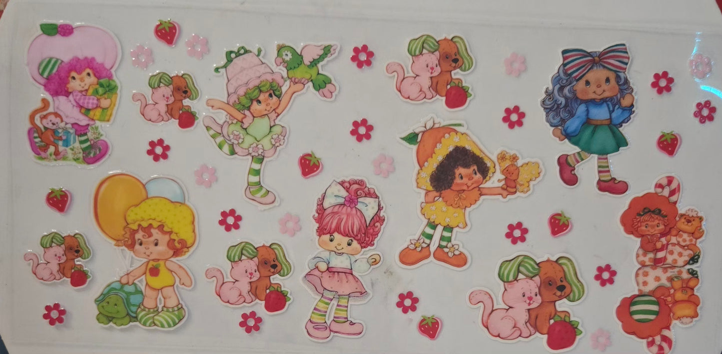 Strawberry Shortcake, strawberries, strawberry Ice cream & Rainbow Brite