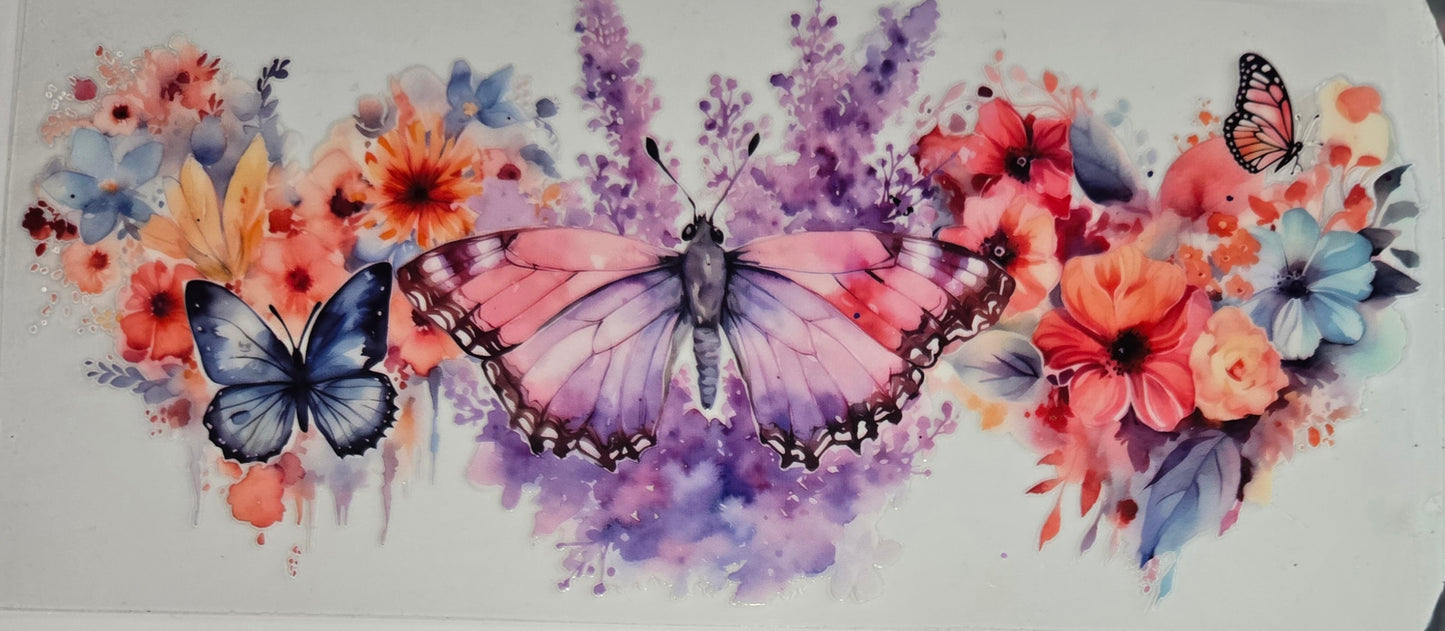 UV DTF Spring Floral Butterfly