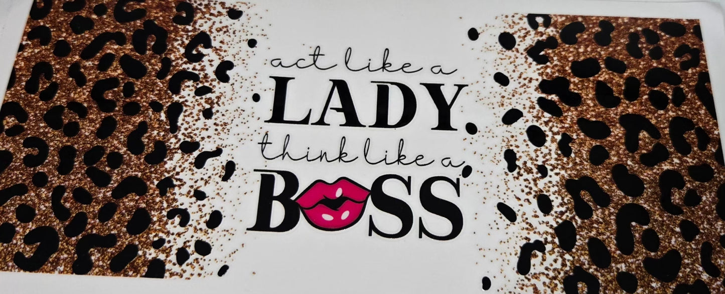 UV DTF 16 oz Cup Wrap Decals Lady Boss Red Love Series