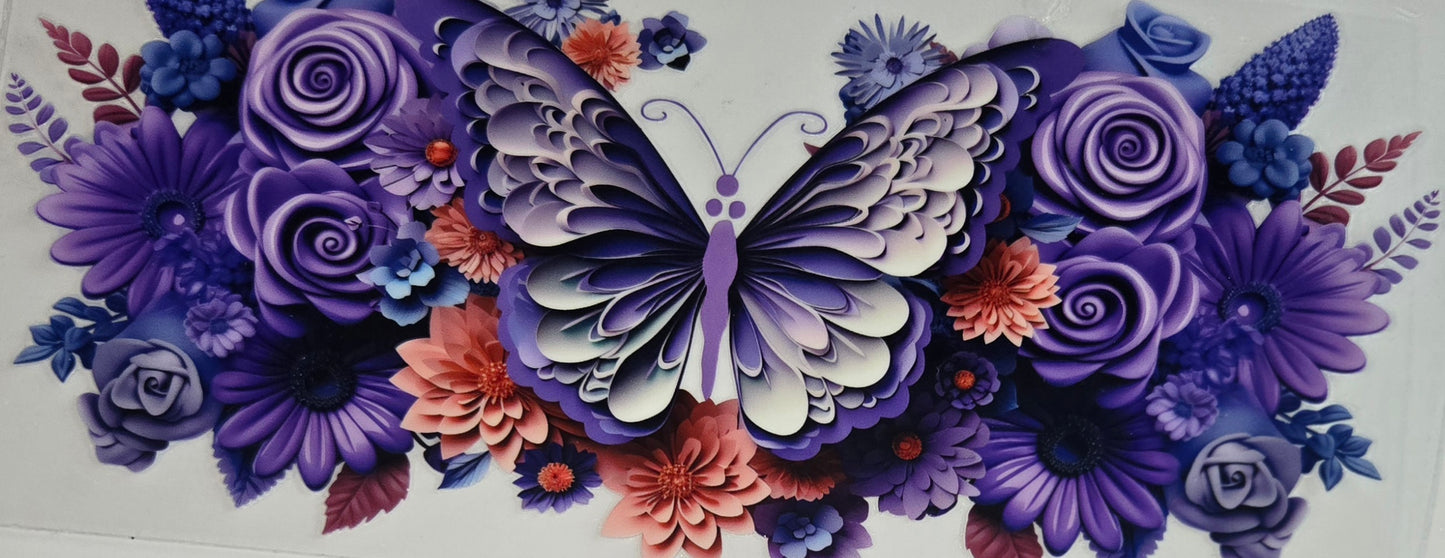 UV DTF Spring Floral Butterfly